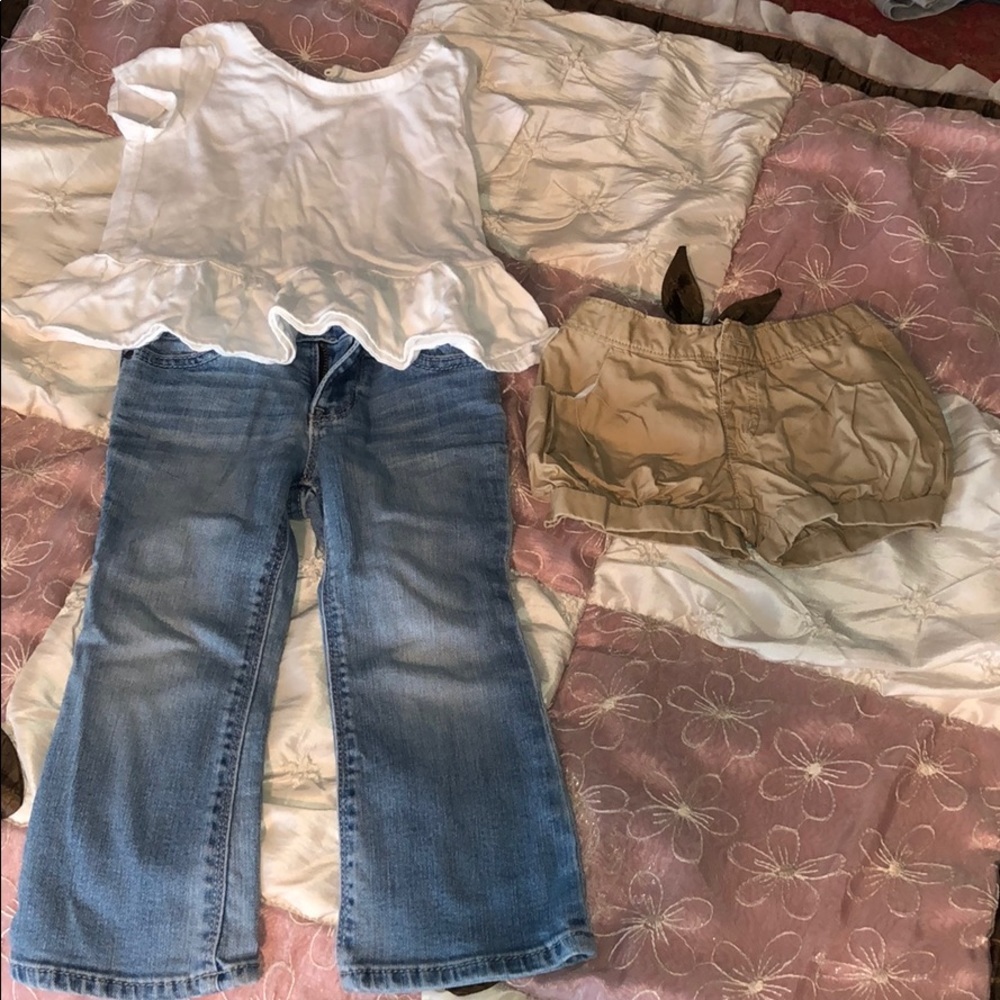 Baby gap jeans and shirt with crazy 8 shorts as 2